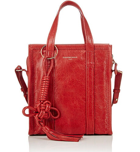 BALENCIAGA Arena Leather Bazar Shopper Tote Bag XS in Red  - Afbeelding 1 van 14