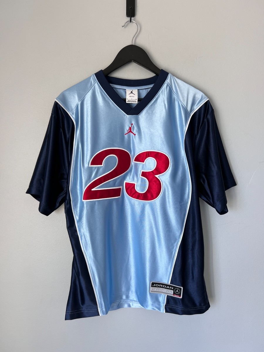 Supreme x Jordan Warm Up Jersey - Size Small - Light Blue - HF0834