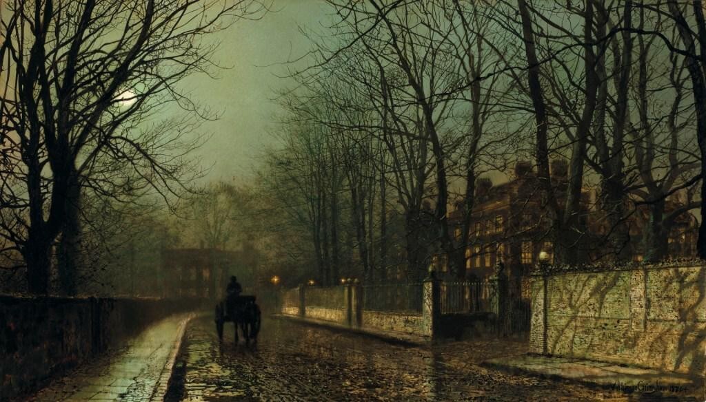 A Wet Moon Putney Road Art Print Atkinson Grimshaw 1872 Victorian