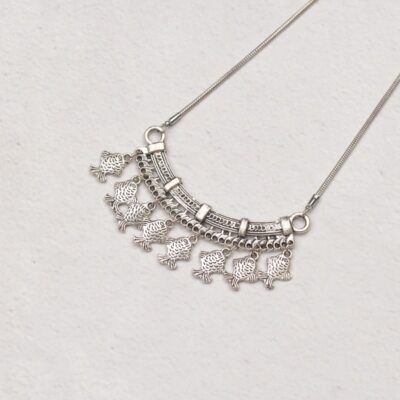 Women's Boho Silver Fish  Fashion Necklace