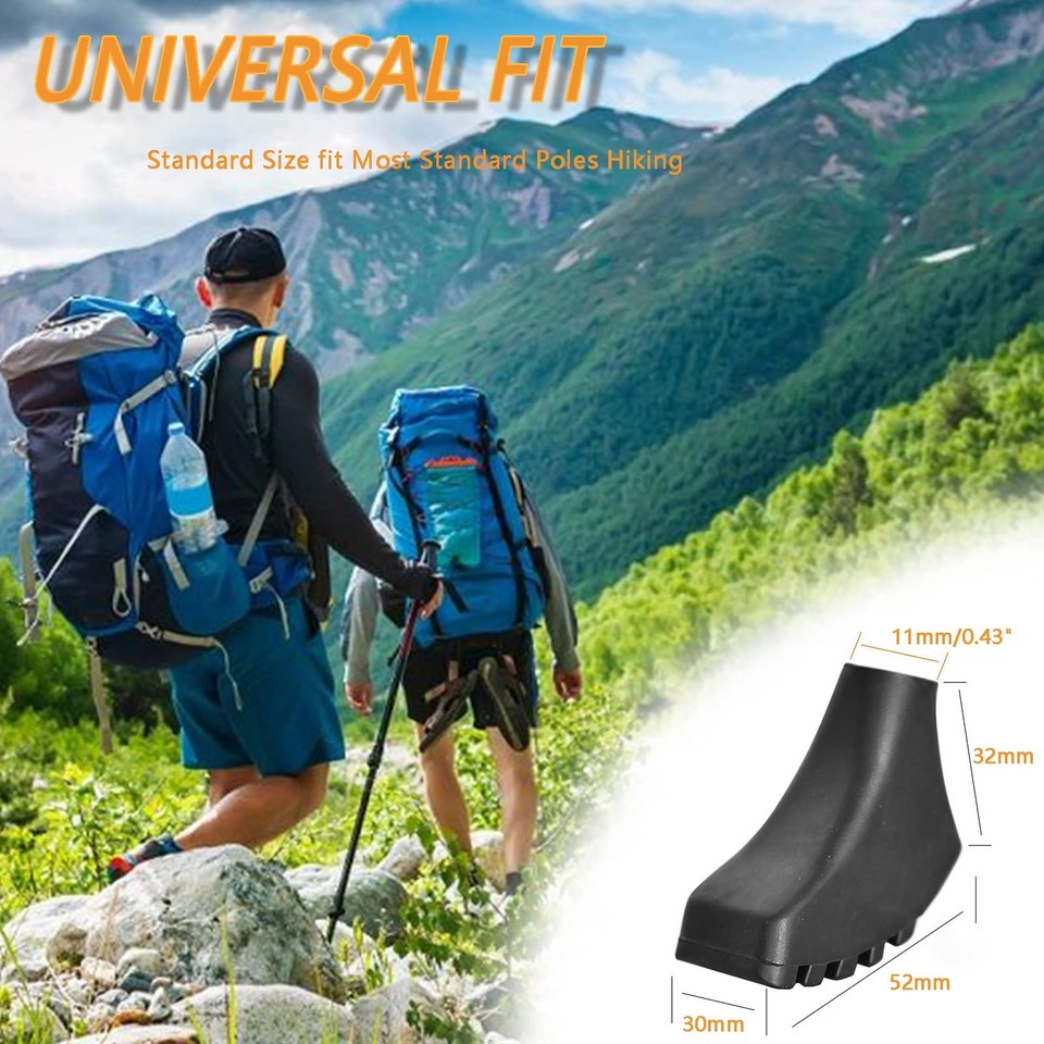 Rubber Trekking Pole Tips 4pcs Walking Hiking Stick Tips Universal