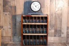 Vintage C & E Marshall Co. Clock Glass Cabinet with 25 individual glass slots, 2