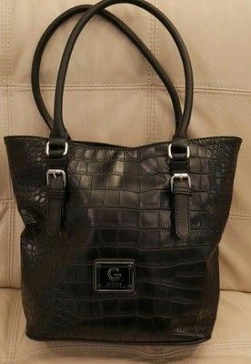 NEW WT BLACK GUESS TOTE PURSE ALLIGATOR LEATHER CYPRESS GARDENS CR137124 885935960885 | eBay