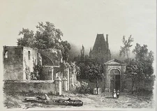 Château de Gabrielle d'Estrées à Verneuil en 1831 après Deroy et Lemercier