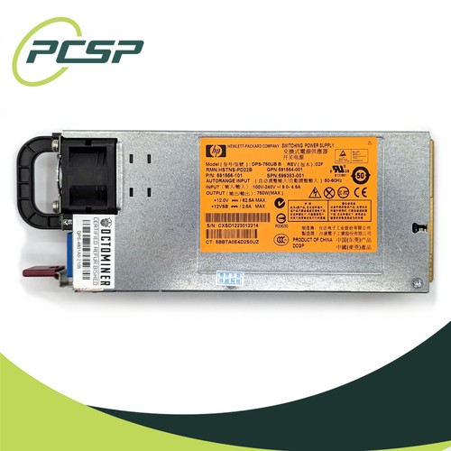 Octominer HP 599383-001 HSTNS-PD22B 750W Platinum + Hot-Plug Power Supply