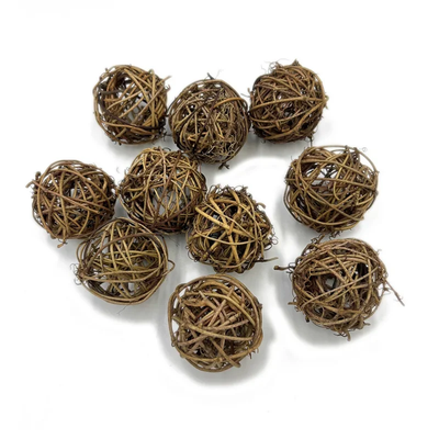 6 Palline In Rattan Decorativo - 7cm - Per Feste, Matrimoni E Centrotavola