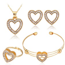 Lovely Gold Plated Rhinestones 4 pieces Jewelry Set