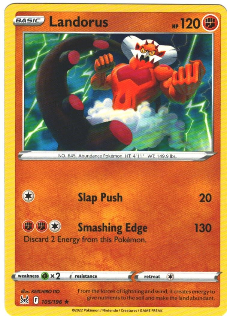 Landorus 105/196 Lost Origin Regular Rare Pokemon Card TCG Pokémon