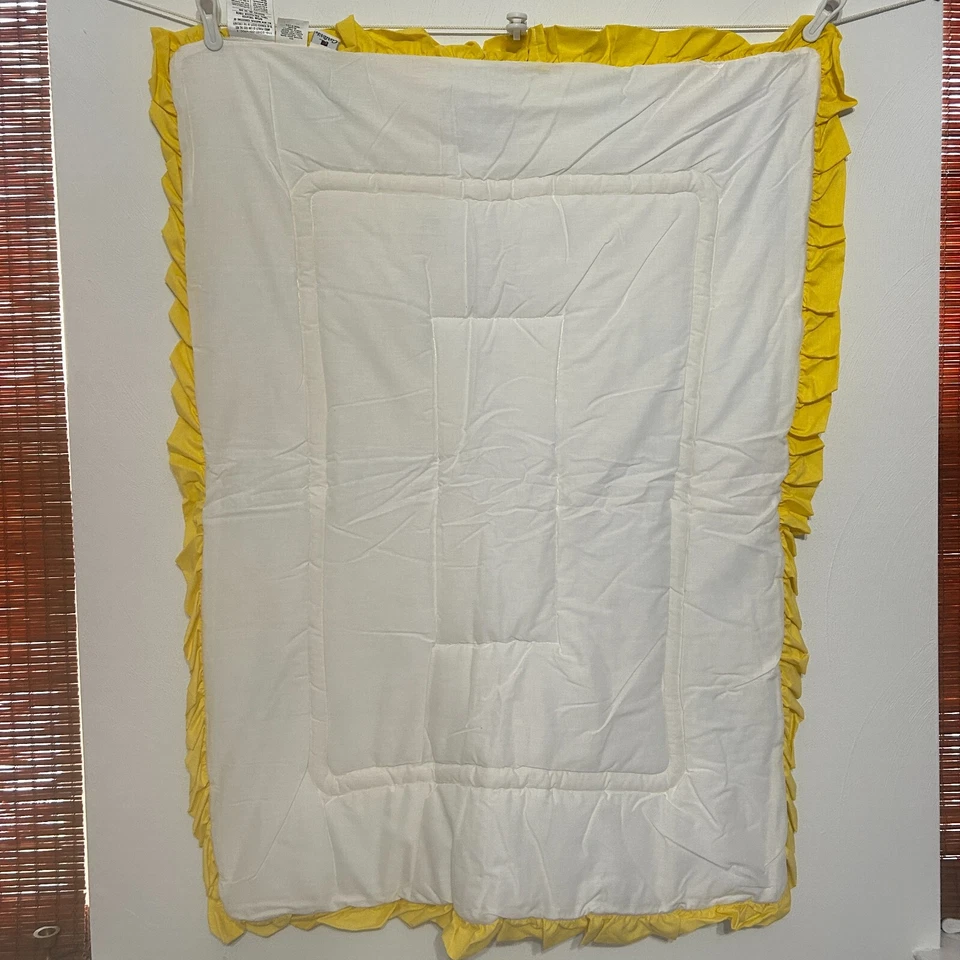 Vintage Carters Letras Números ABC Pañales Alfileres Manta Bebé Edredón Borde Amarillo Foto 3 de 4