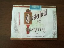 RITAGLIO PACCHETTO DI SIGARETTE ETICHETTA  ORIGINALE -  CHESTERFIELD CIGARETTE
