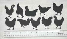 10 Chicken Roaster Silhouette Die Cut Embellishment Scrapbook All Different