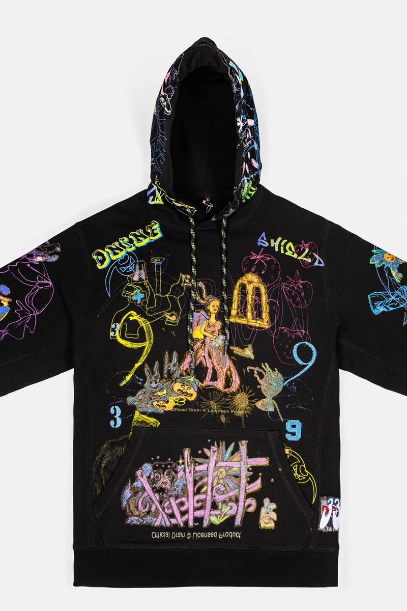 Claire Barrow X Bladee 333 Exstasia Black Colored Hoodie Size XL