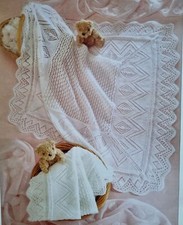 JM020 3 or 4Ply Knitting Pattern Baby Christening Shawl