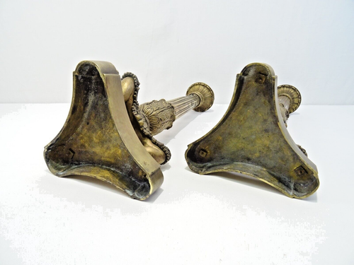 ALTES PAAR KERZENLEUCHTER KERZENSTÄNDER EMPIRE BRONZE CANDLESTICK LEUCHTER CANDELIERE - Bild 3 von 13