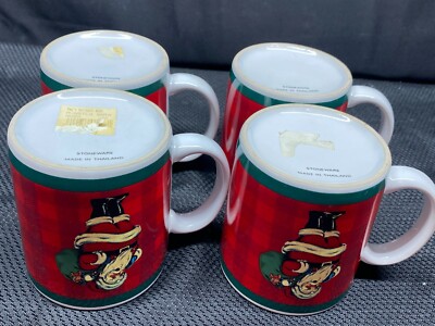 Set of 4 ~ Hallmark "SANTA CLAUS" Holiday Mugs ~ Stoneware ~ 4" Tall | eBay