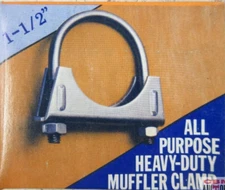 1 1/2 Heavy Duty Muffler Clamp (2 pc) GM Style 5/16 U BOLT 1-1/2 inch Heavy Duty