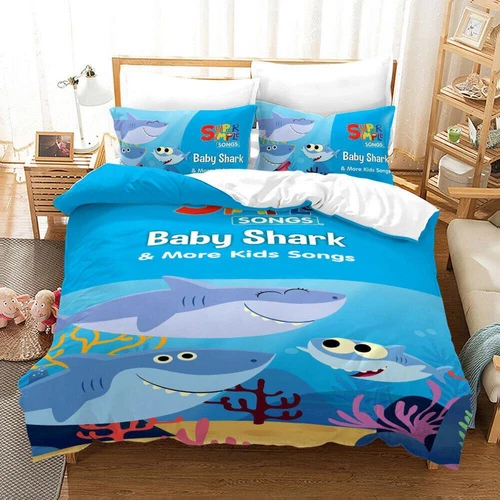 Cartoon Baby Shark Blue #1 Bedding Sets