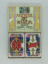 PIATNIK JUGENDSTIL ART NOUVEAU CARTE DA GIOCO POKER BRIDGE VINTAGE COLLEZIONE