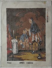 JEAN SIM ON CHARDIN "THE MORNING TOILETTE" Hand-Painted Needlepoint Canvas