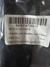 NEW POLARTEC DSCP USA Made Thermal Fleece Overall BIB Black ECW Calf length