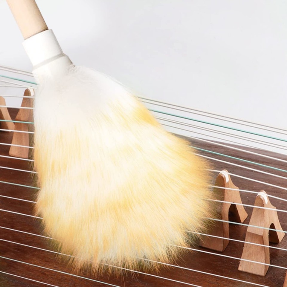 Wool Lambswool Cleaning Brush Duster,Wood Handle,Hanging Rope,Anti