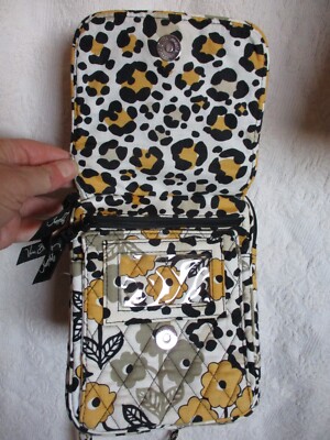 Vera Bradley Mini Hipster Cross Body Go Wild bag Purse Leopard messenger yellow