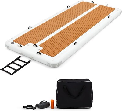 Danrelax 15'x6.5'  Inflatable Dock,Electric Pump for 1-Min Inflate, Fits 15