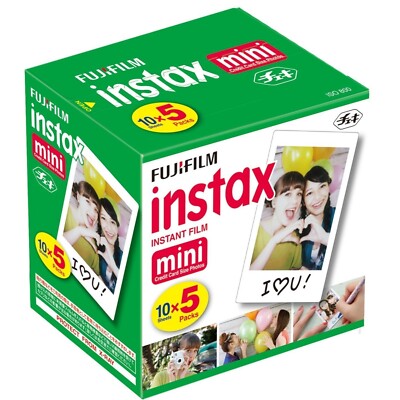 Fujifilm Instax Mini Instant Film 10 Sheets x 5 Packs For All Fuji Mini Cameras
