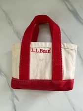 L.L. Bean Vtg Boat And Tote Canvas Red Mini Tiny 5 x 3.5 Inch Bag