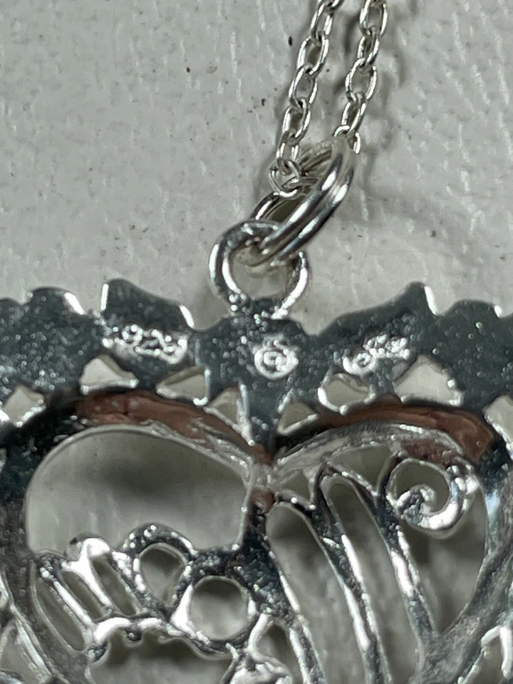 COLAR CORAÇÃO MÃE PRATA ESTERLINA 925 JEZLAINE 18" FLORAL LOVE 100 - Imagem 4 de 4