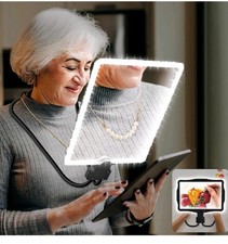 5X Large Rechargeable Magnifying Glass for Reading with Light, Hands-Free Nec...