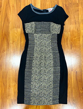 Yoana Baraschi for Anthropologie Bouclé Sheath Dress Black Gold Size 4