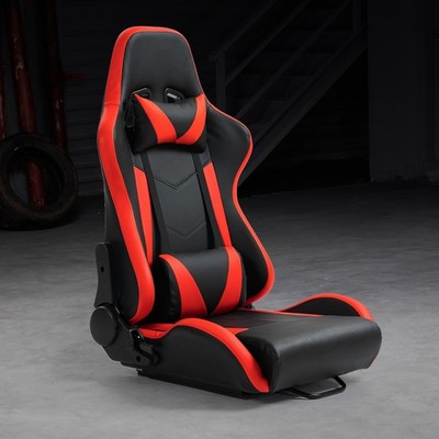 Dardoo Rennsimulator Cockpit Gaming Rot PU Sitz Mit Nackenkissen Und Lendenwir
