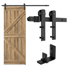 72  /6FT Sliding Barn Door Hardware Kit with Adjustable U Shape Barn Door Floo...