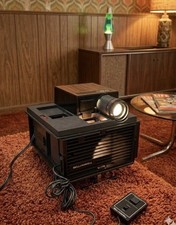 Vintage Bell and Howell RC 55 Slide Cube Projector With Remote Control