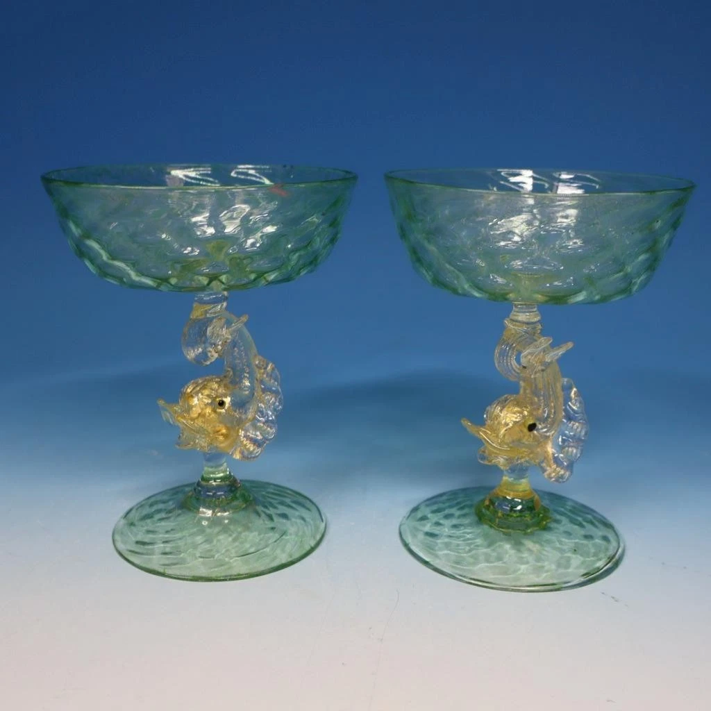 MURANO ムラノ 金彩 トリプル ドルフィン グラス Murano Dolphin for sale | eBay