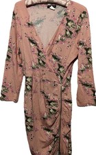 Venus Dress L Pink Ruched Bodycon Baddie Sexy Zippered Stretch Knit Skintight