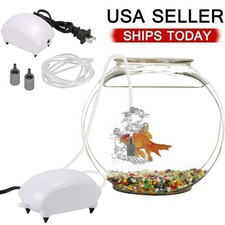 Silent Aquarium Mini Bubble Air Stone Aerator Fish Tank Hydroponic Oxygen Pump