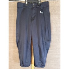 Under Armour Youth Medium Black Baseball Pants HeatGear Knicker Style YMD M
