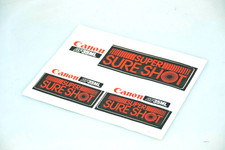 VINTAGE 1980S CANON SUPER SURE SHOT AF35ML STICKER SHEET SET 3 COLLECTABLE