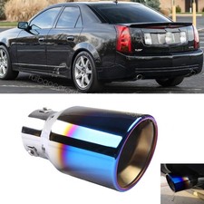 1pc Blue Exhaust Pipe Rear Throat Muffler 38-76mm For 2005 Cadillac Cts-v 1pc Blue Exhaust Pipe Rear Throat Muffler 38-76mm For 2005 Cadillac Cts-v
