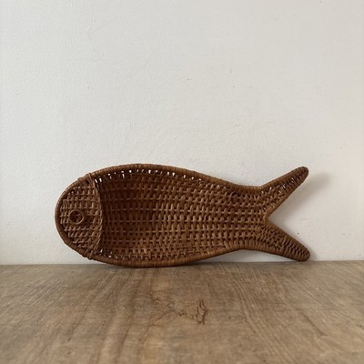 Vintage rustikaler Korb in Fischform Obstschale Brotkorb Küche Deko