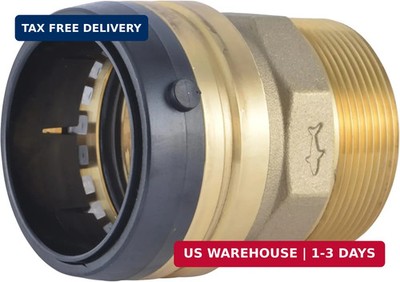Sharkbite MNPT Adapter, Push to Connect Brass Plumbing Fitting, PEX Pipe, Copper