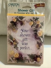 Carlton Bridal Shower Thanks You Cards Pack Of 10 Sealed Made In USA Vintage