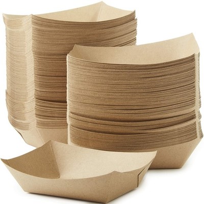 Eco Friendly USA-Made 3lb Food Holder Trays 500 Pk. Compostable Kraft Paper C...