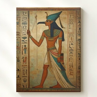 Wall Art Thoth The God Of Wisdom Canvasegyptian Deity Of Writing And Knowledge