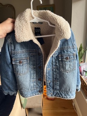 Gender Neutral Gap Faux Shearling Lined Denim Jacket Toddler 4