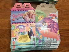 VINTAGE 90'S MCDONALD'S HAPPY MEAL BOXes BARBIE AT HOME 5 Box Lots Unused 