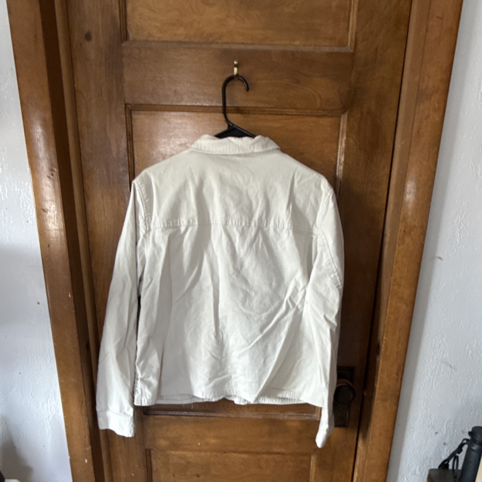 Eddie Bauer Solid White Button Jacket Spread Coll… - image 3