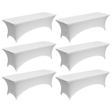 KFFKFF 6 Pack Stretchable Table Covers for 8FT Rectangular Tables